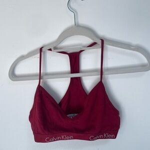 Calvin Klein Red Racerback Bra with Signature Elastic